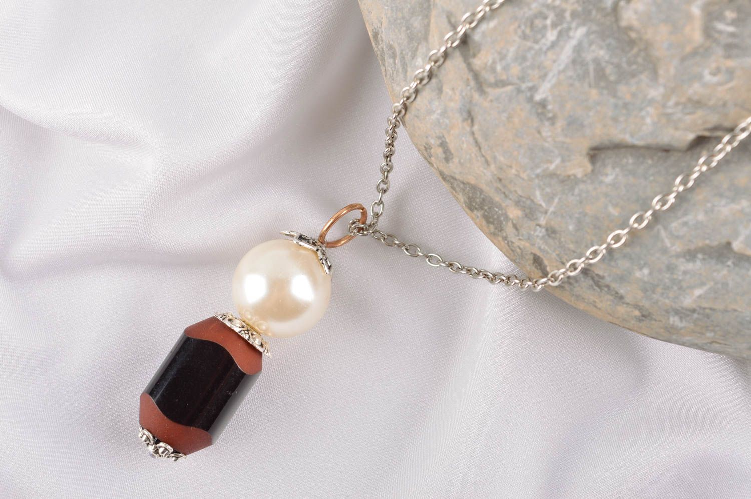 Chain pendant handmade wooden pendant fashion jewelry stylish pendant for women photo 1