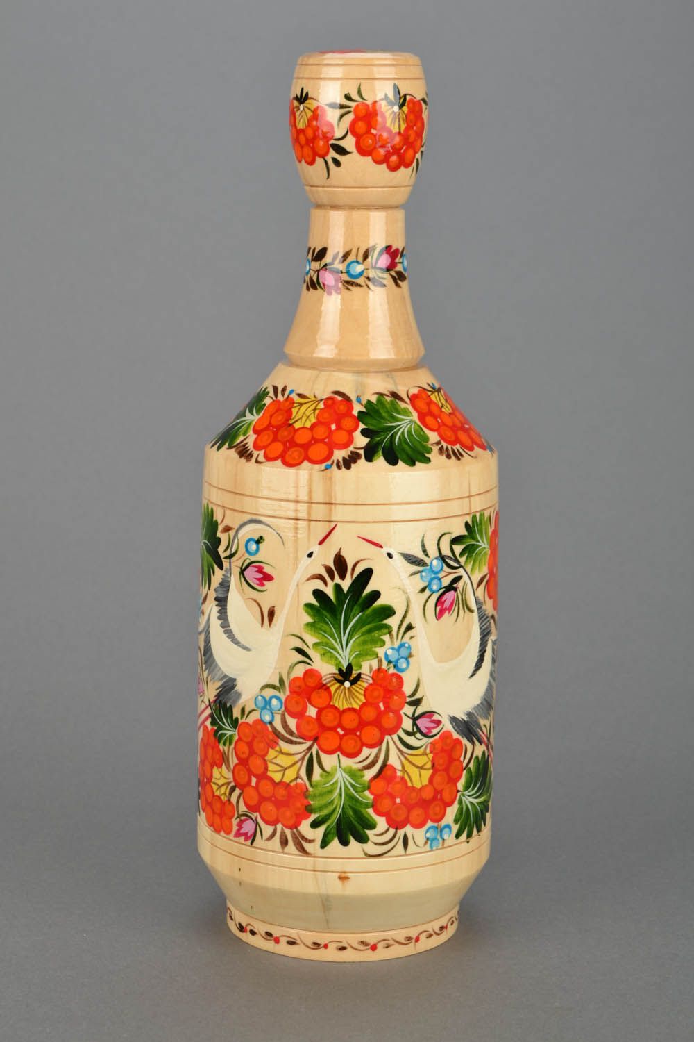 Homemade painted wooden bottle photo 4