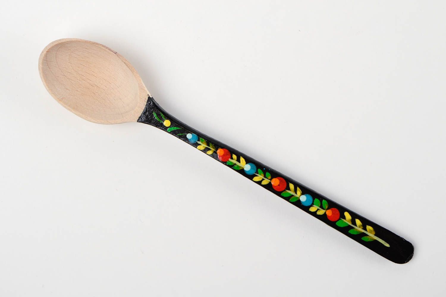 Handmade designer painted spoon unusual wooden spoon ware in ethnic style photo 3
