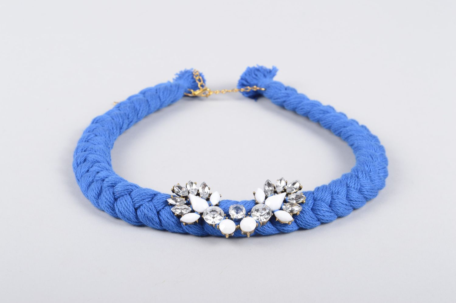 Schmuck Collier handmade Halskette für Frauen stilvoll Designer Schmuck blau foto 2