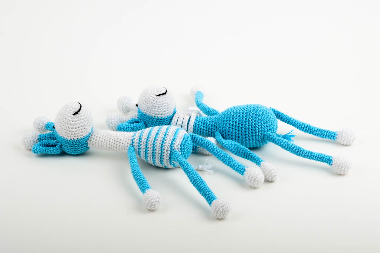 Peluches animaux faites main Jouets tricot au crochet Cadeau pour enfant 2 pcs photo 1