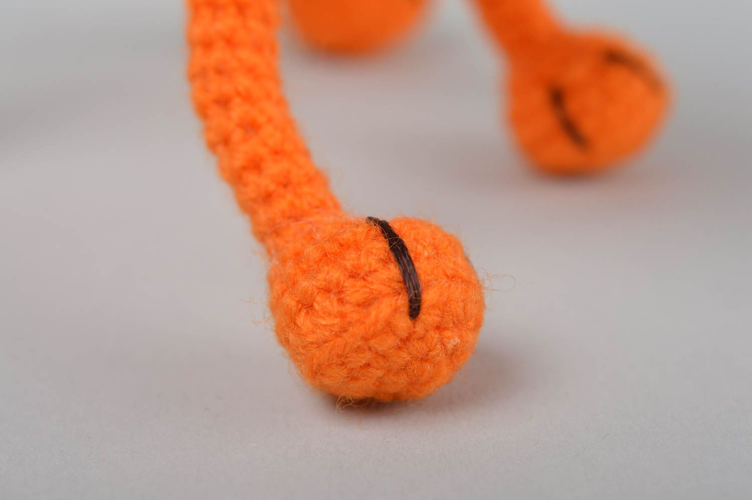 Handmade Häkel Kuscheltier Plüsch Katze Kleinkinder Spielzeug Stoff Tier orange foto 5