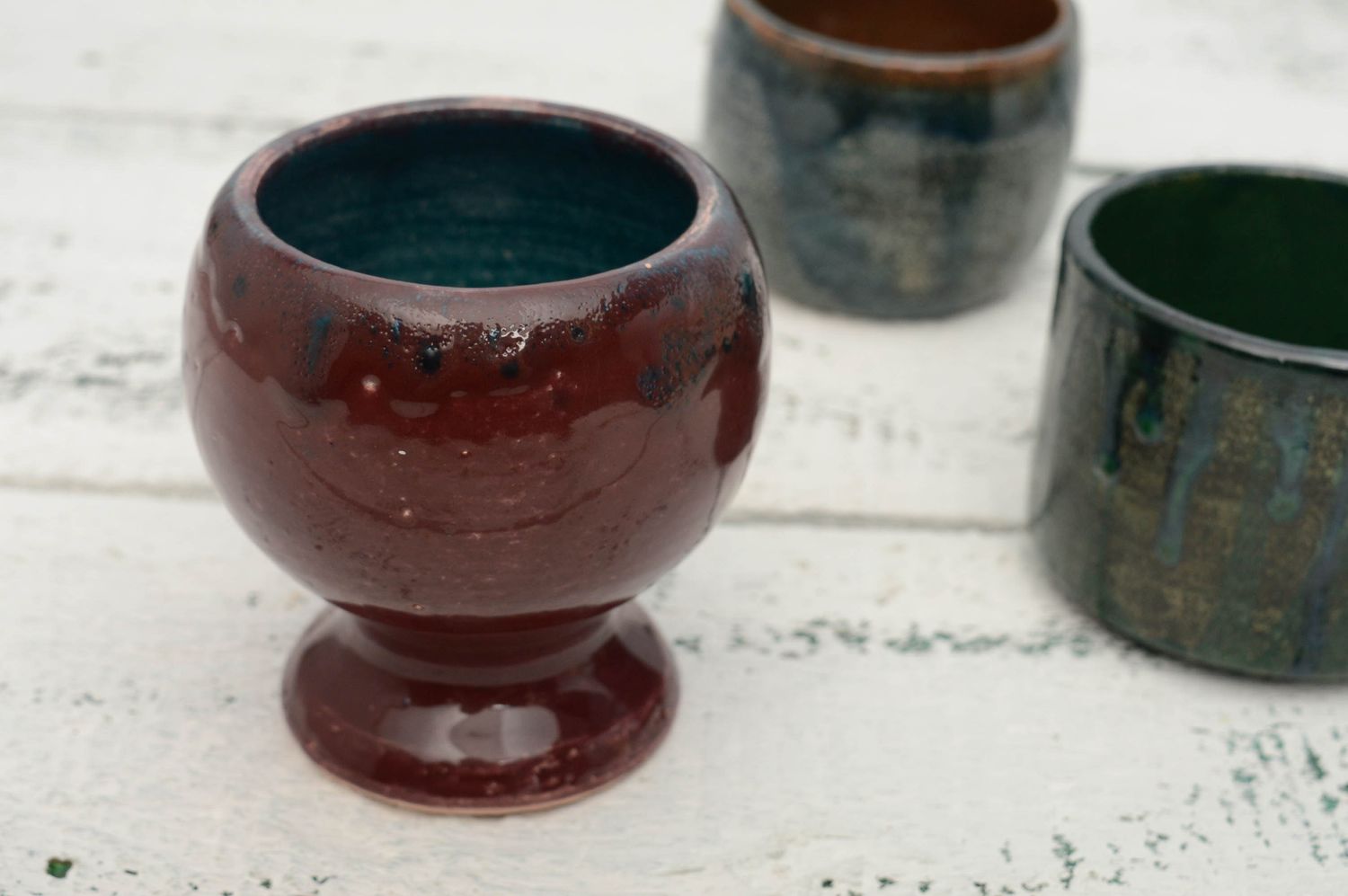 Glazed ceramic goblet 280 ml photo 5