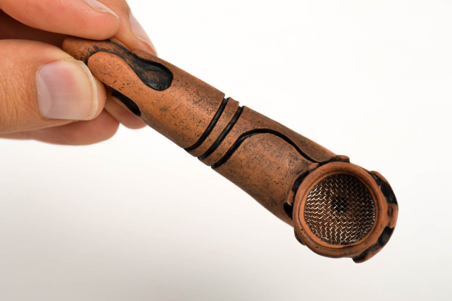 Pipa de arcilla hecha a mano accesorio para fumador regalo para hombre foto 3