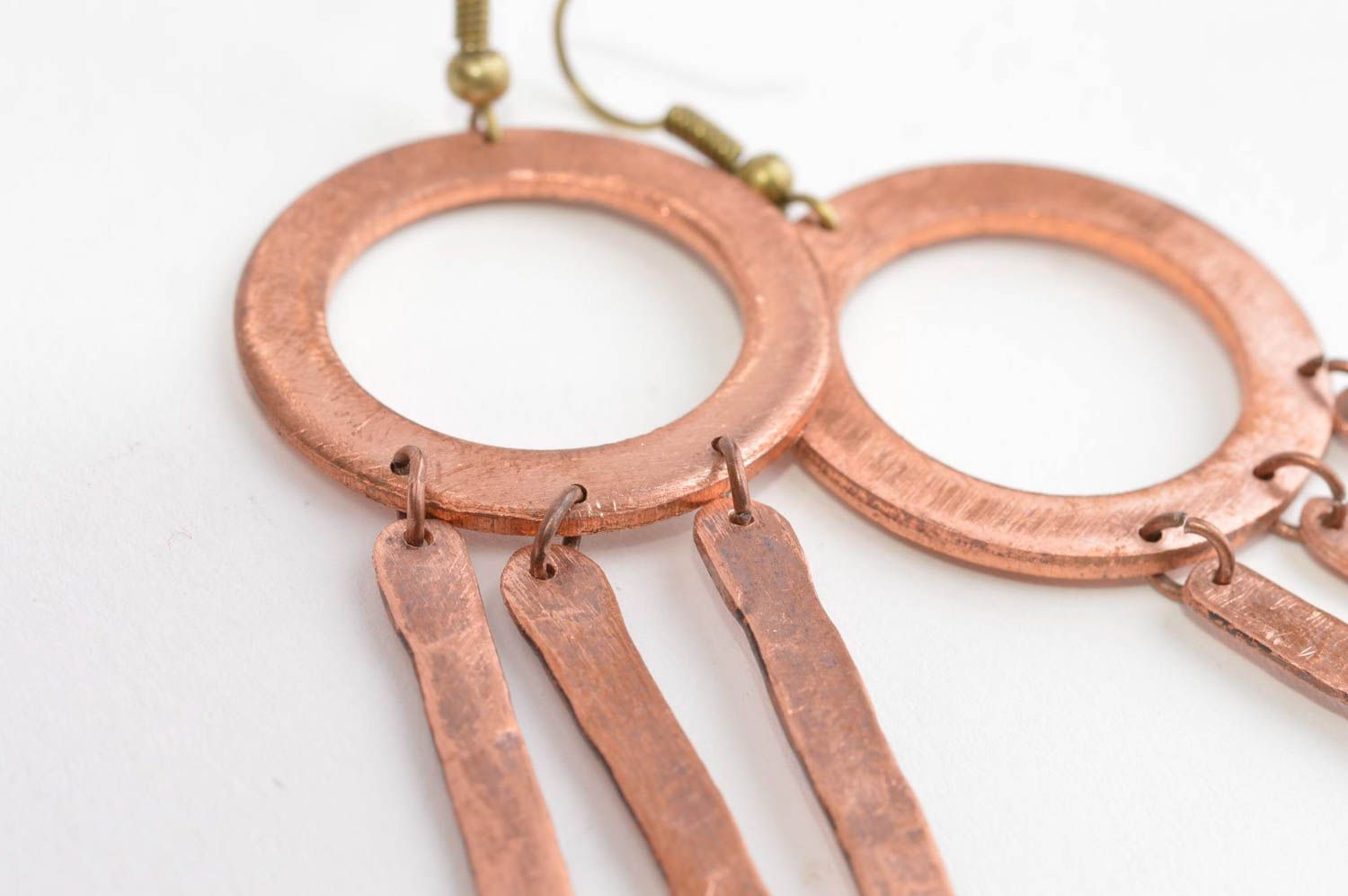 Handmade accessory copper earrings designer earrings unusual gift ideas photo 5