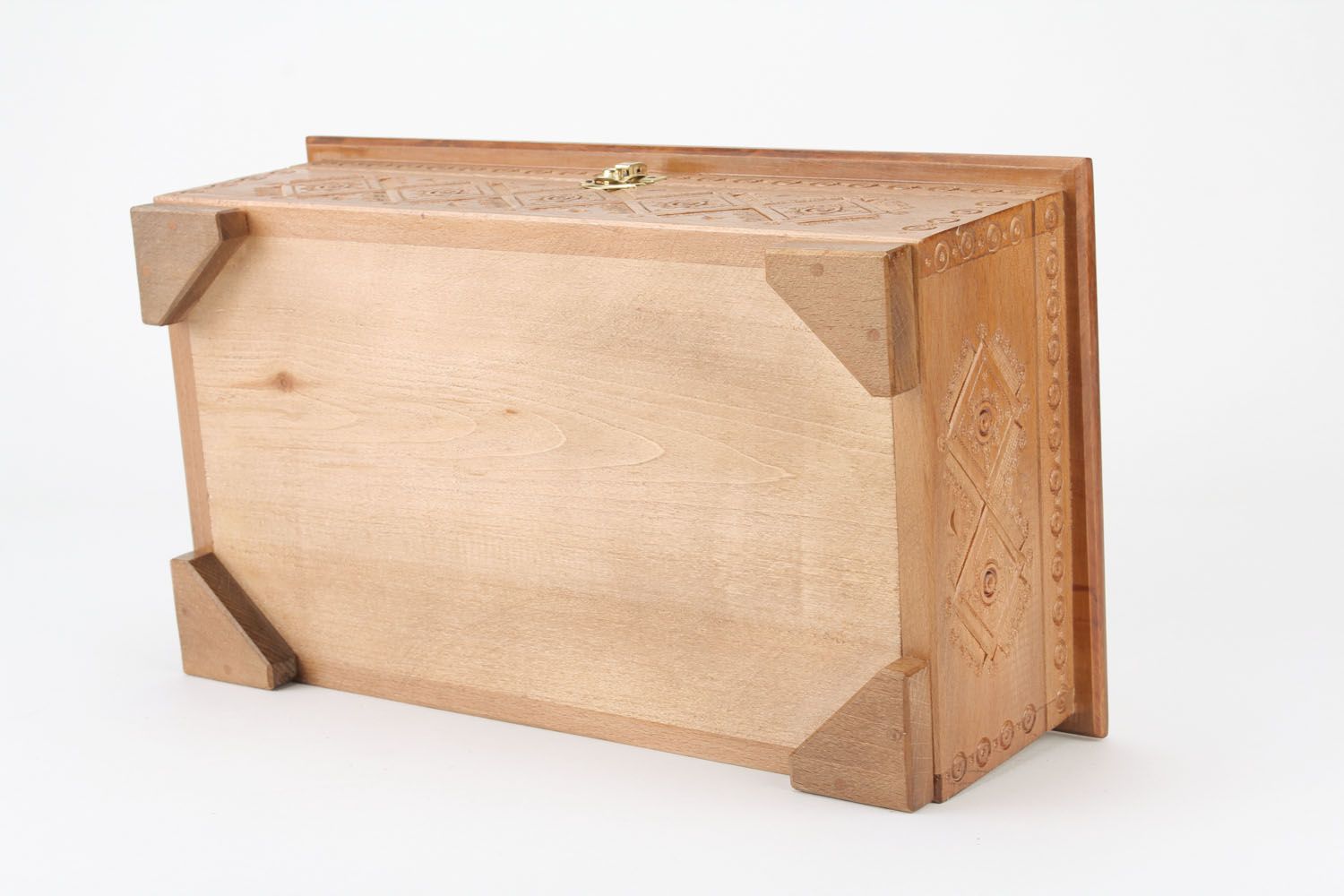 Grande boîte en bois à bijoux faite main photo 3
