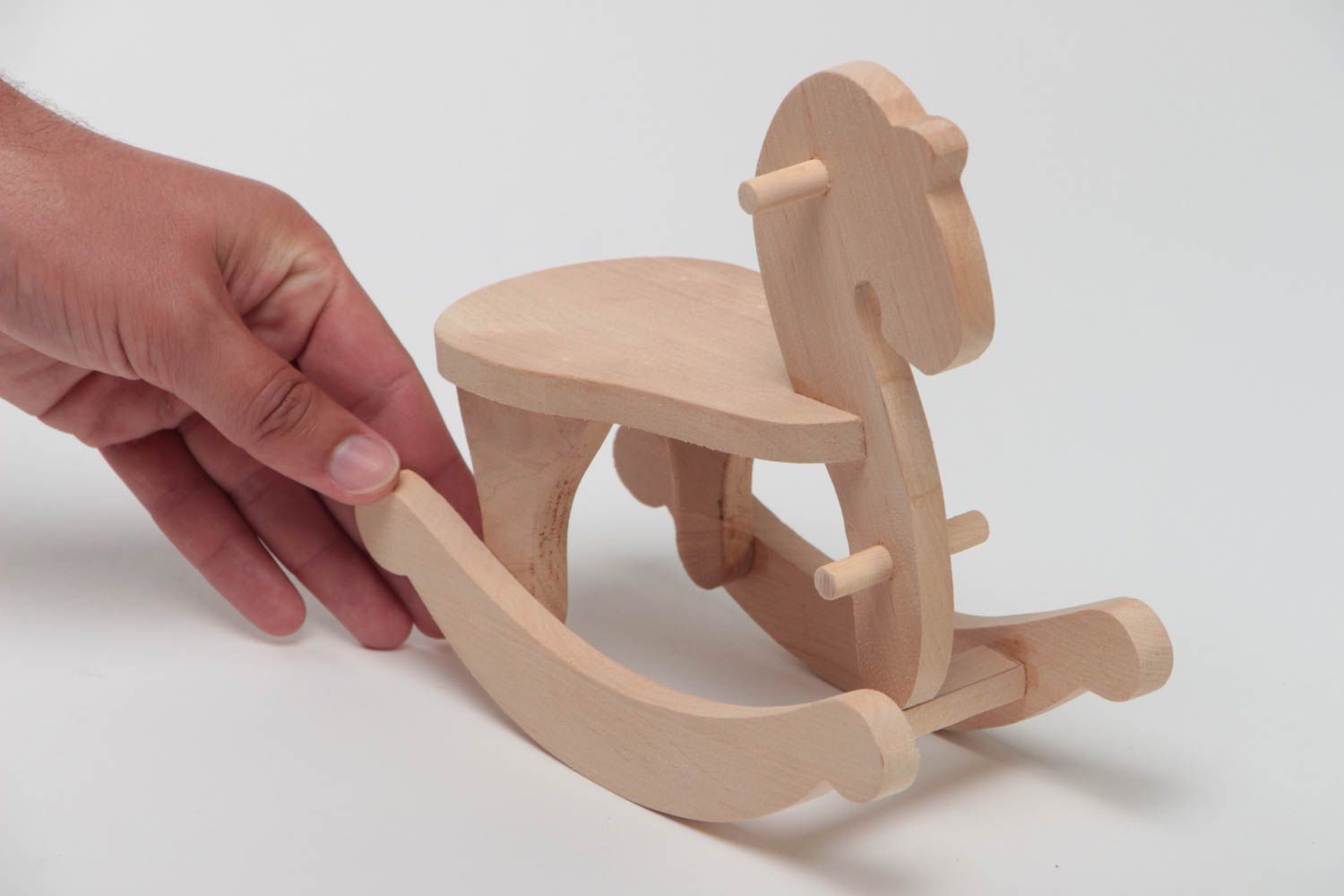 Juguete de madera pieza para manualidades hecha a mano caballo columpio  foto 5