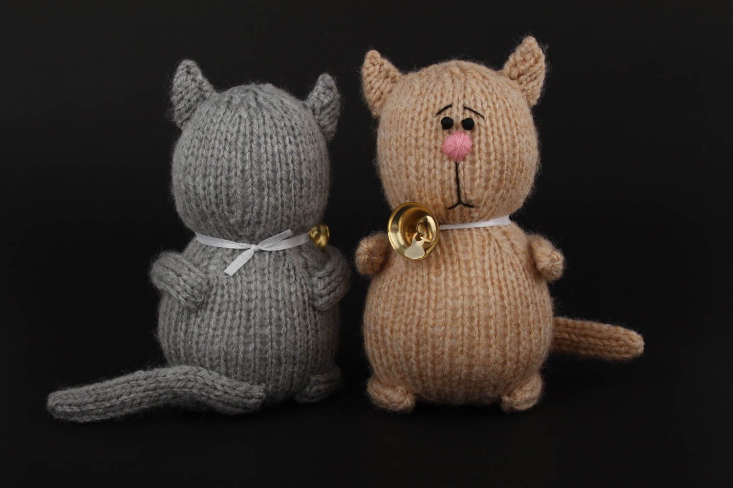 Мягкие игрушки ручной работы игрушки коты серый и коричневый детские игрушки фото 3