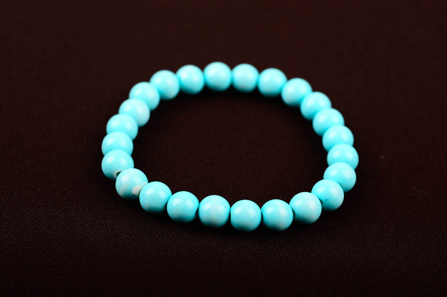 Bracelet perles fantaisie Bijou fait main bleu ciel Accessoire femme design photo 3