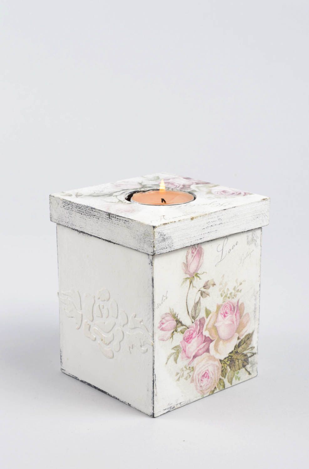Handmade jewelry box with decoupage handmade home decor plywood jewelry box photo 3