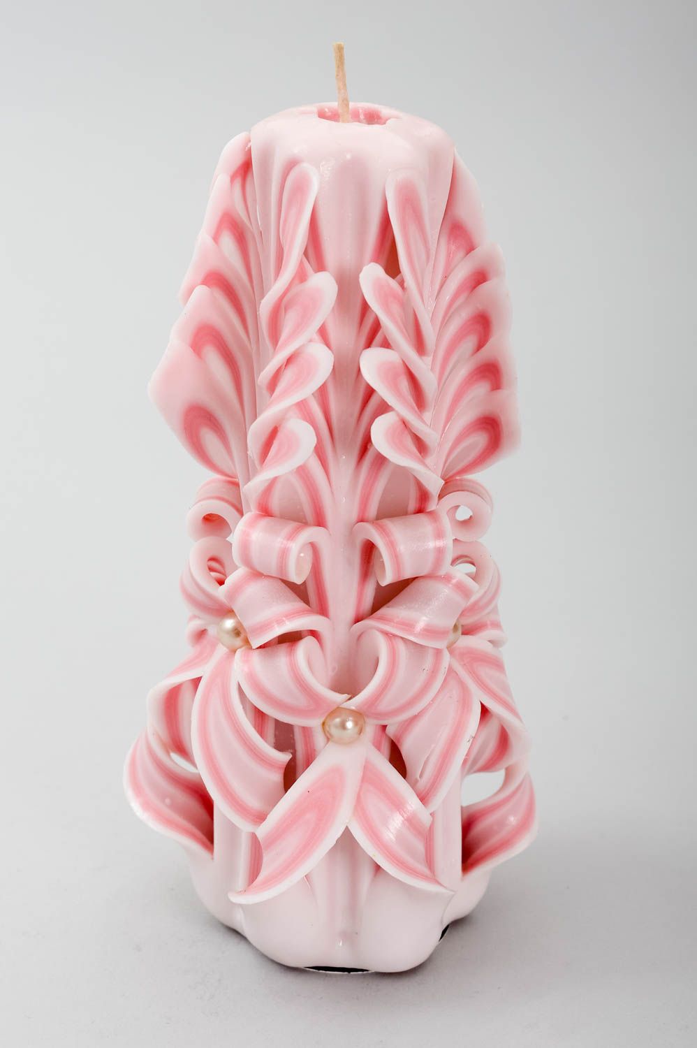 Vela de parafina hecha a mano rosada elemento decorativo regalo original foto 3