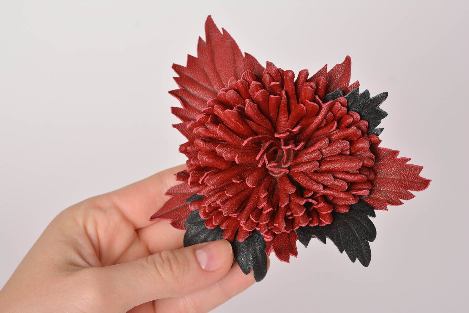 Blumen Brosche handmade Schmuck aus Naturmaterialien Accessoire für Frauen  foto 5