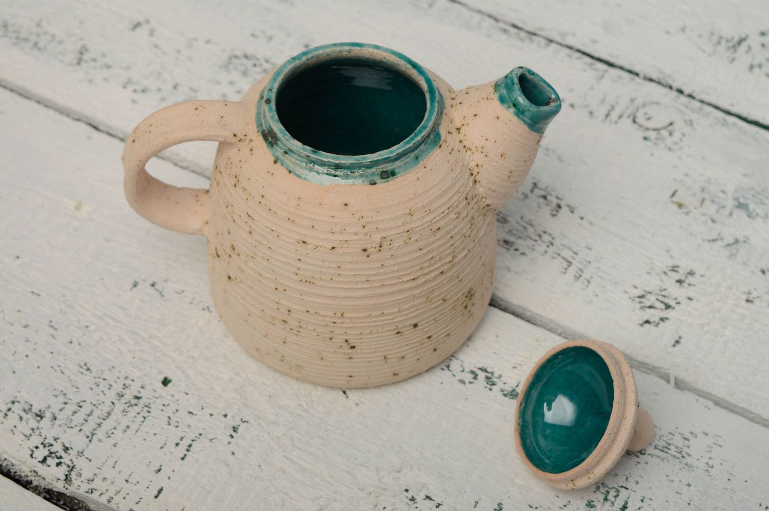 Large handmade ceramic teapot photo 2