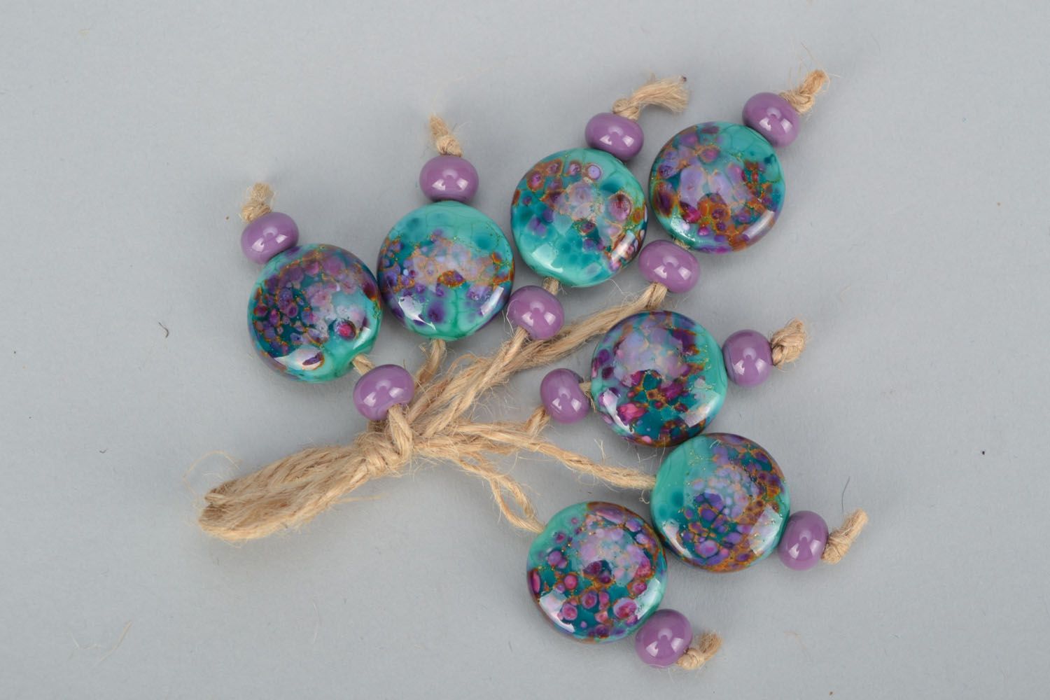 Set of lampwork beads photo 1