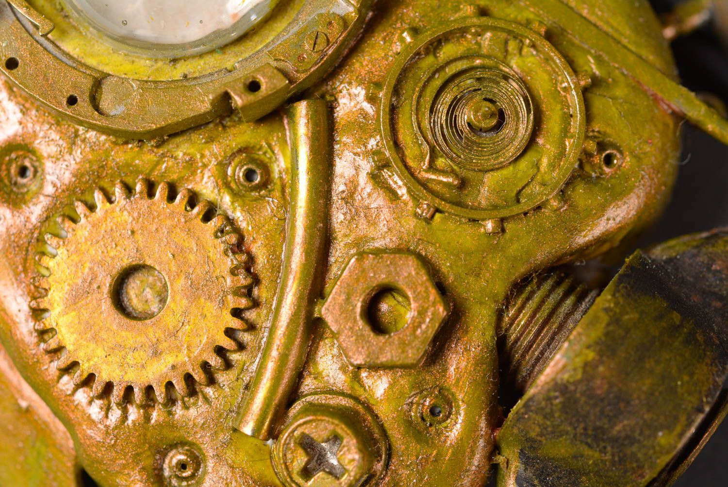 Pendentif steampunk Bijou fait main métal pâte polymère Accessoire femme Poisson photo 3
