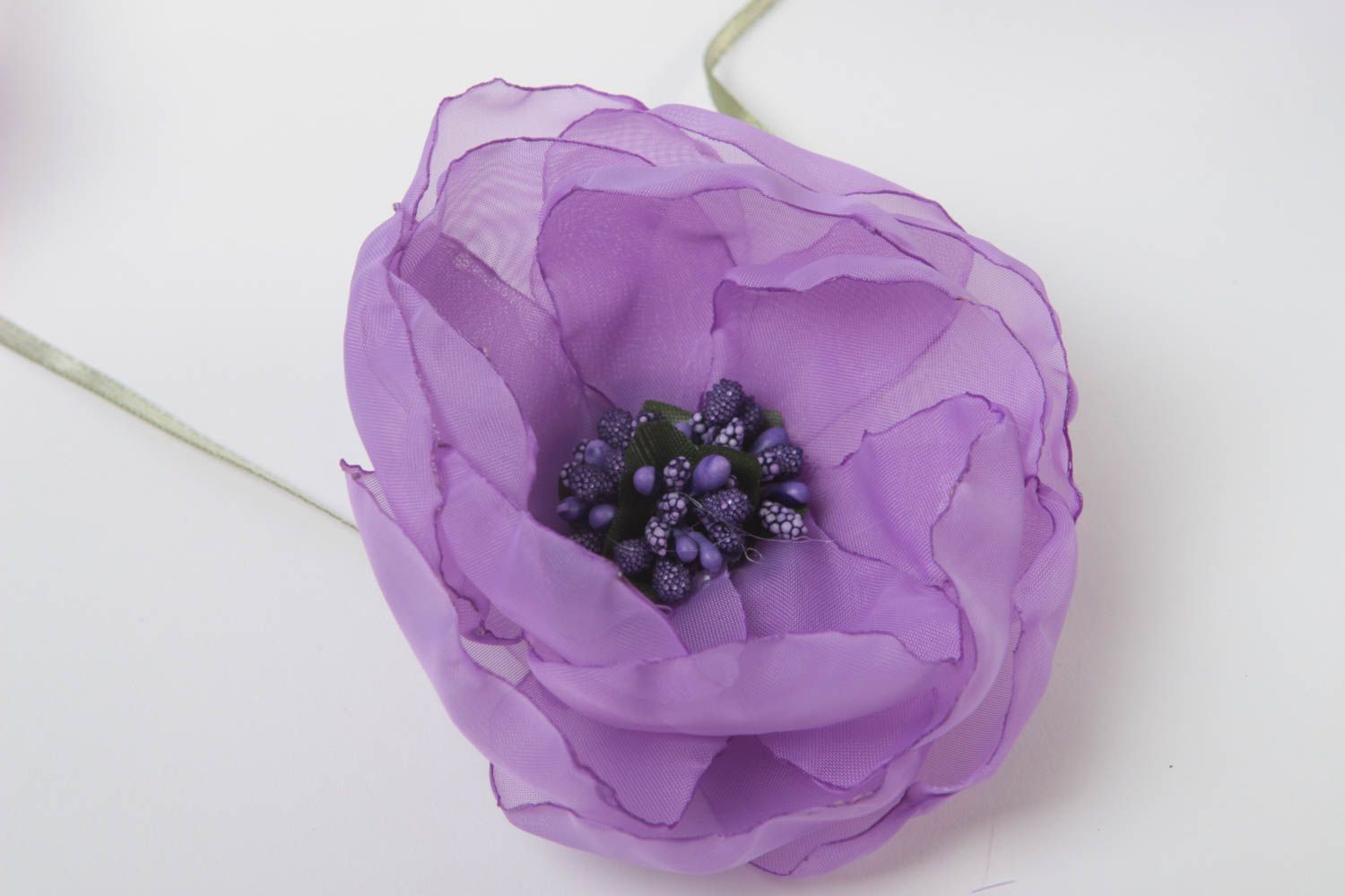 Handmade Schmuck Haarschmuck Blume Accessoires für Haare Blumen Haarband lila  foto 4