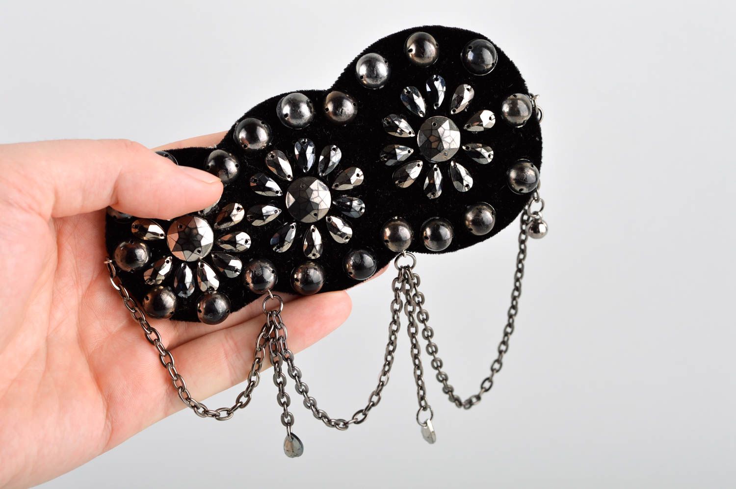 Broche hecho a mano de cuero negro accesorio de moda regalo personalizado foto 5