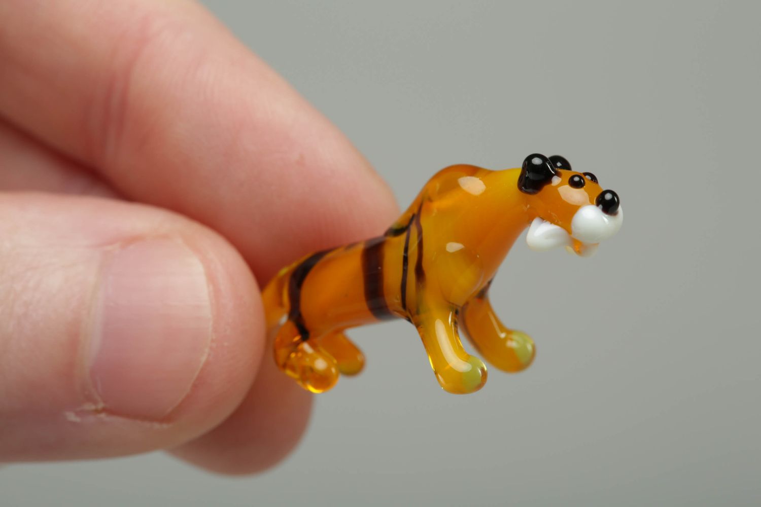 Figurine miniature en verre faite main Tigre photo 4