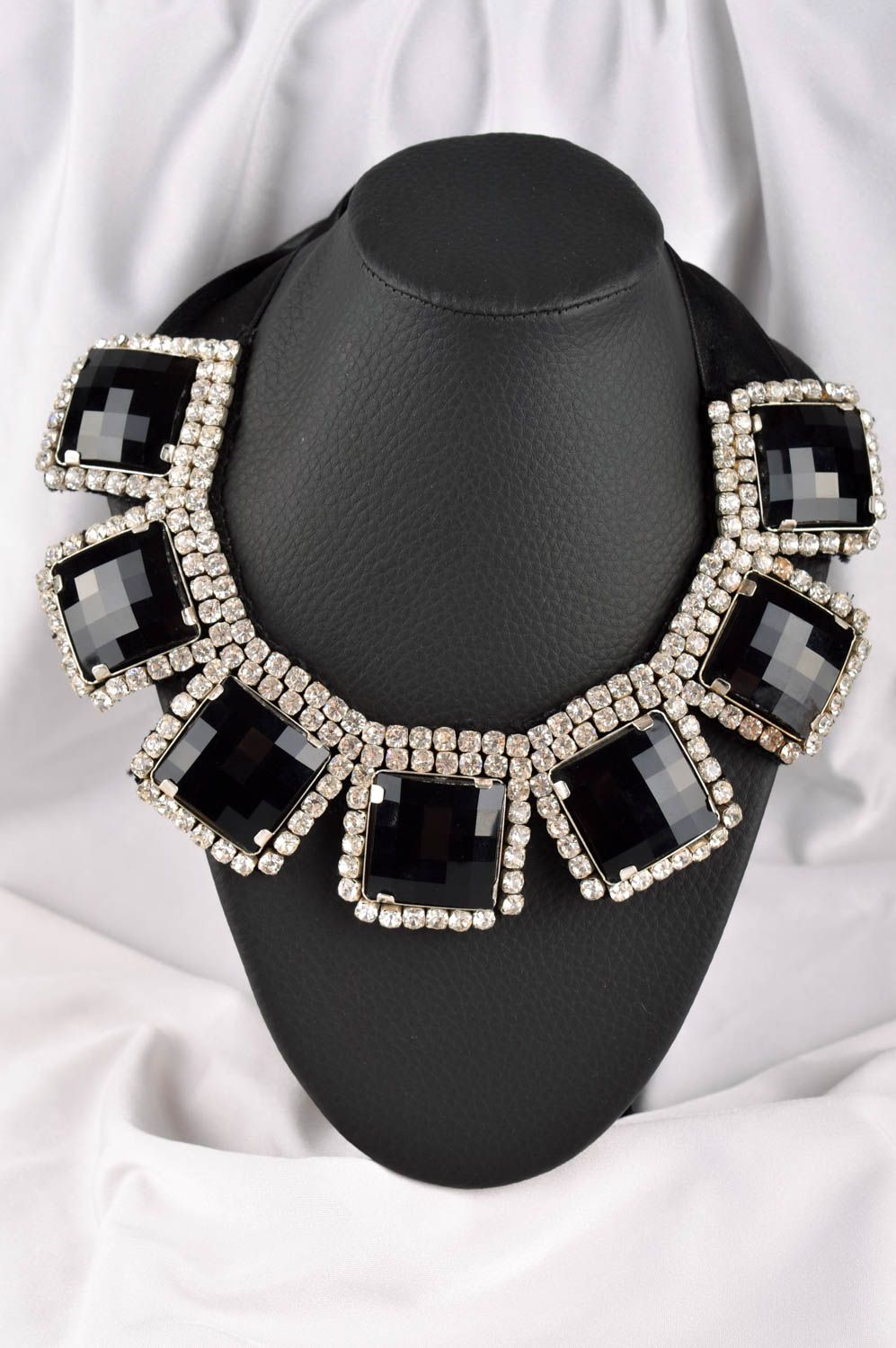 Designer textile necklace unusual beautiful accessory handmade stylish jewelry photo 1