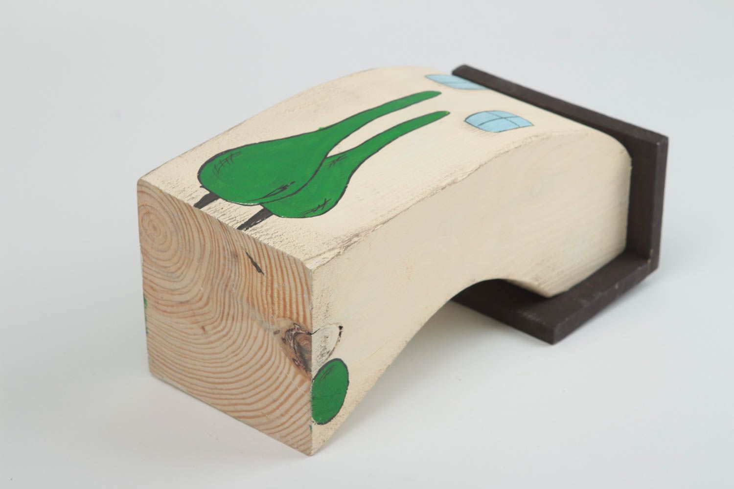 Casita de madera insólita hecha a mano figura de madera decoración de interior foto 4