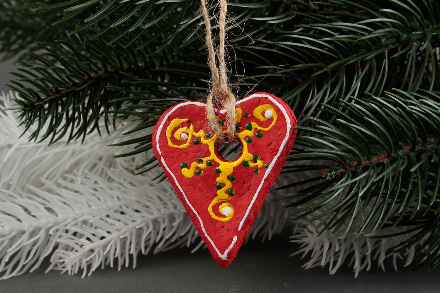 Decoración navideña artesanal elemento decorativo regalo original Corazón foto 1