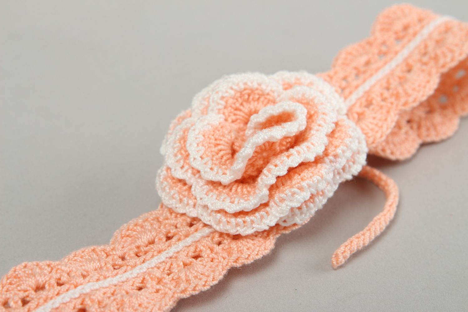 Handmade crocheted headband with flower headband for baby girl present for baby photo 3