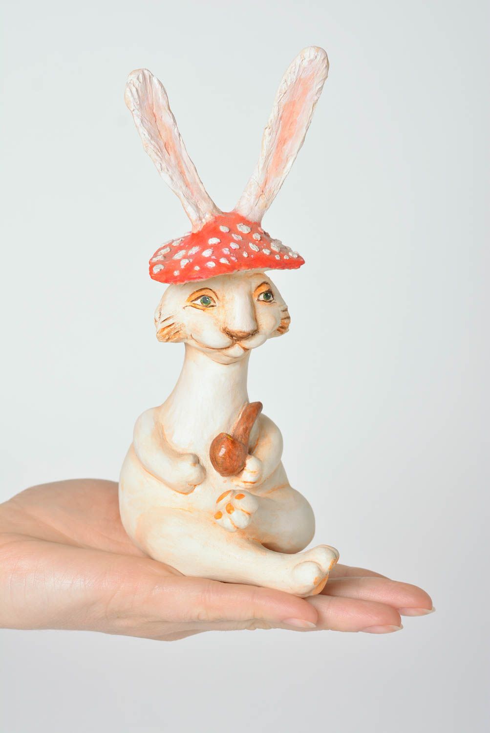 Handmade designer toy unusual rabbit toy interior decor toy cute present photo 3