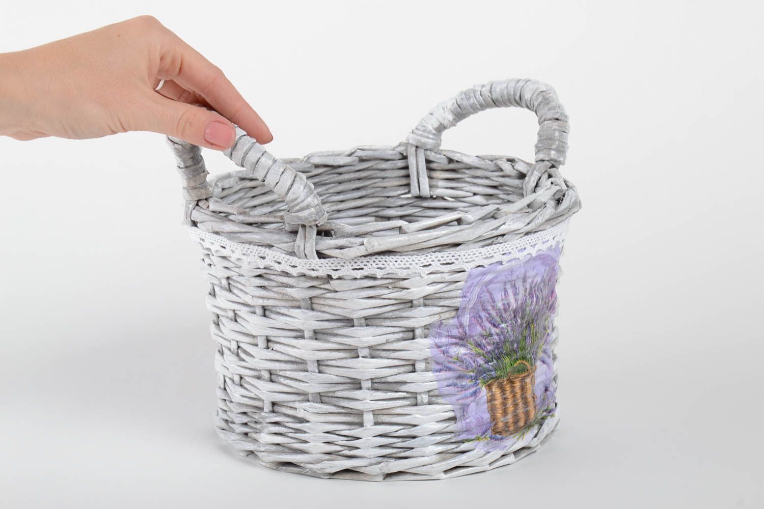 Handmade decorative basket beautiful unusual home decor stylish basket photo 5