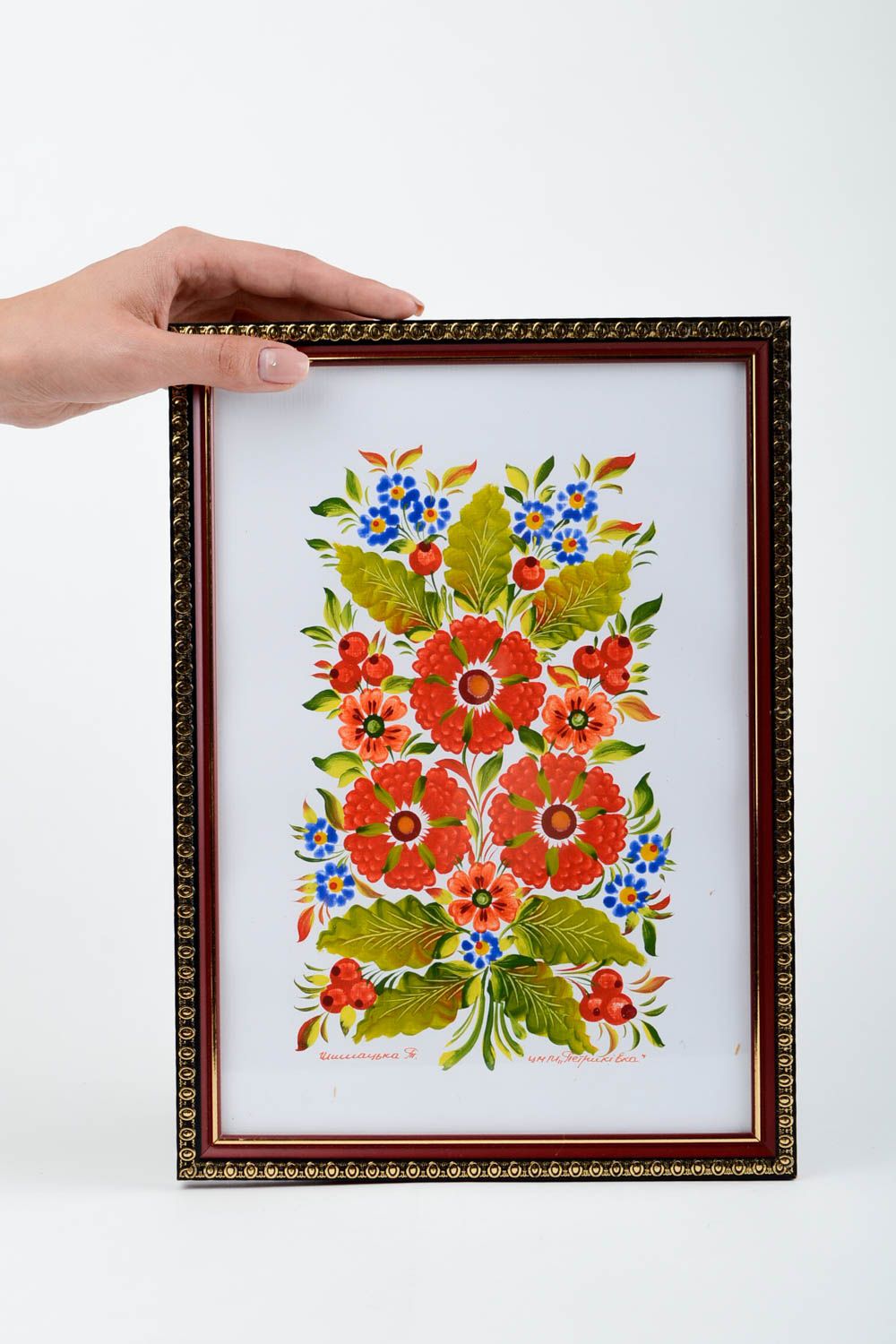 Cuadro con pinturas con flores hecho a mano elemento decorativo adorno para casa foto 2