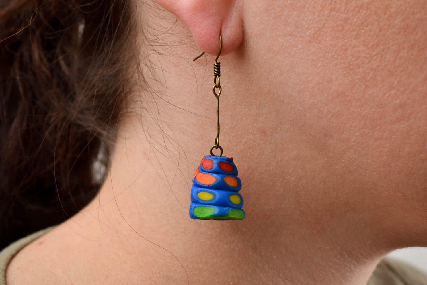 Damen Ohrringe handmade Accessoires für Frauen Polymer Schmuck in Lila foto 1
