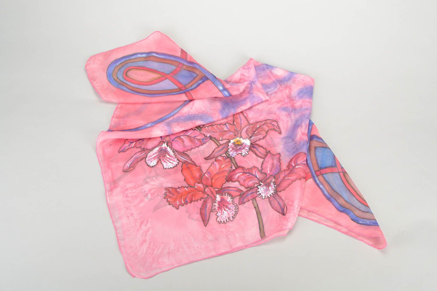 Headscarf Pink orchids photo 3