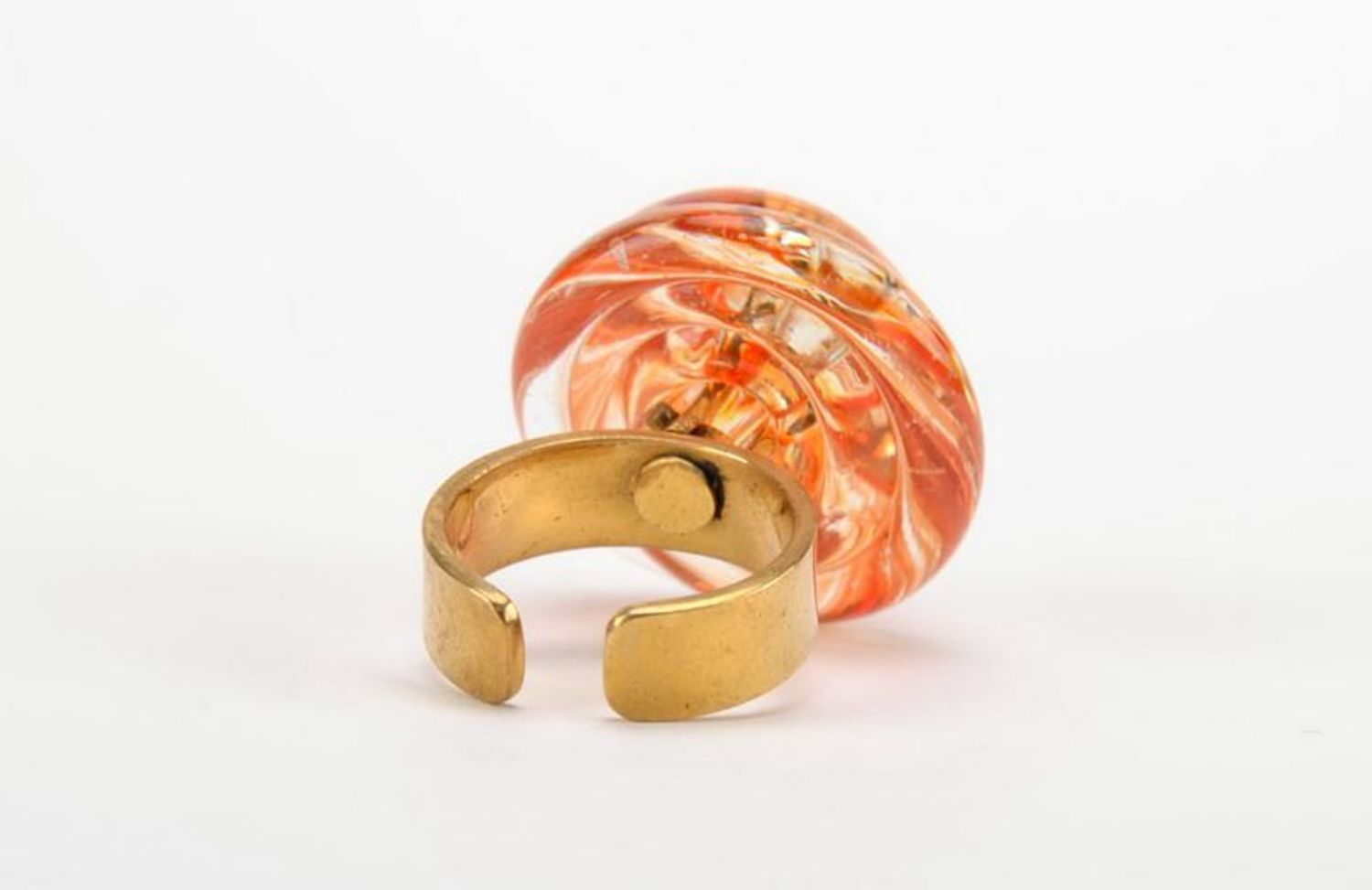Seal ring made from glass and metal Coral photo 3