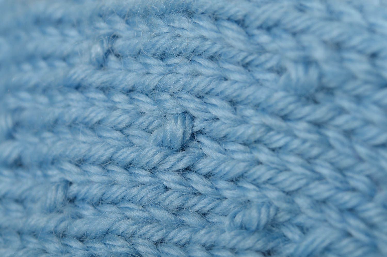 Bonnet tricot fait main Chapeau au crochet chaud bleu Vêtement enfant original photo 5
