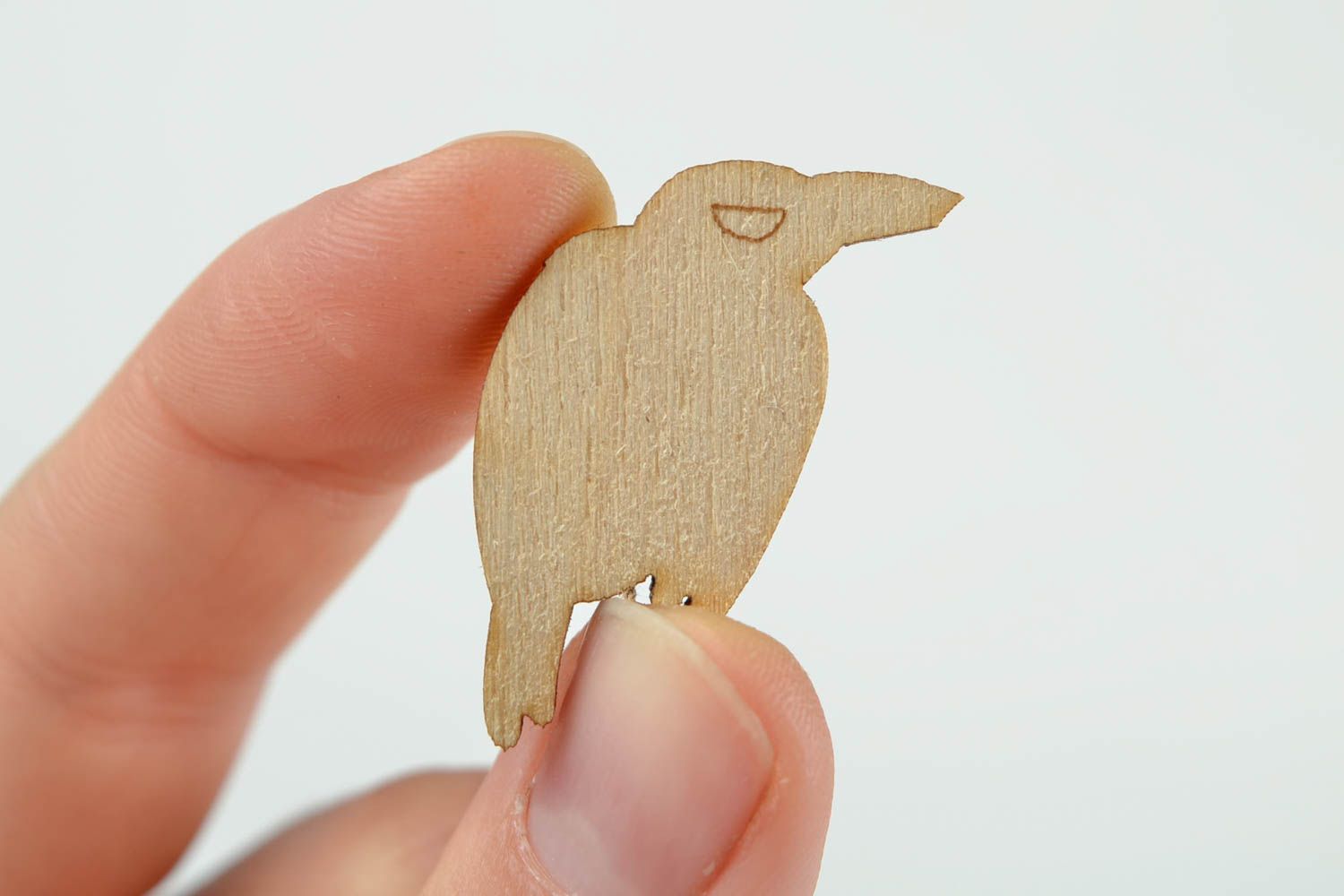 Vogel Figur handmade Deko Element aus Holz Figur zum Bemalen klein originell foto 2