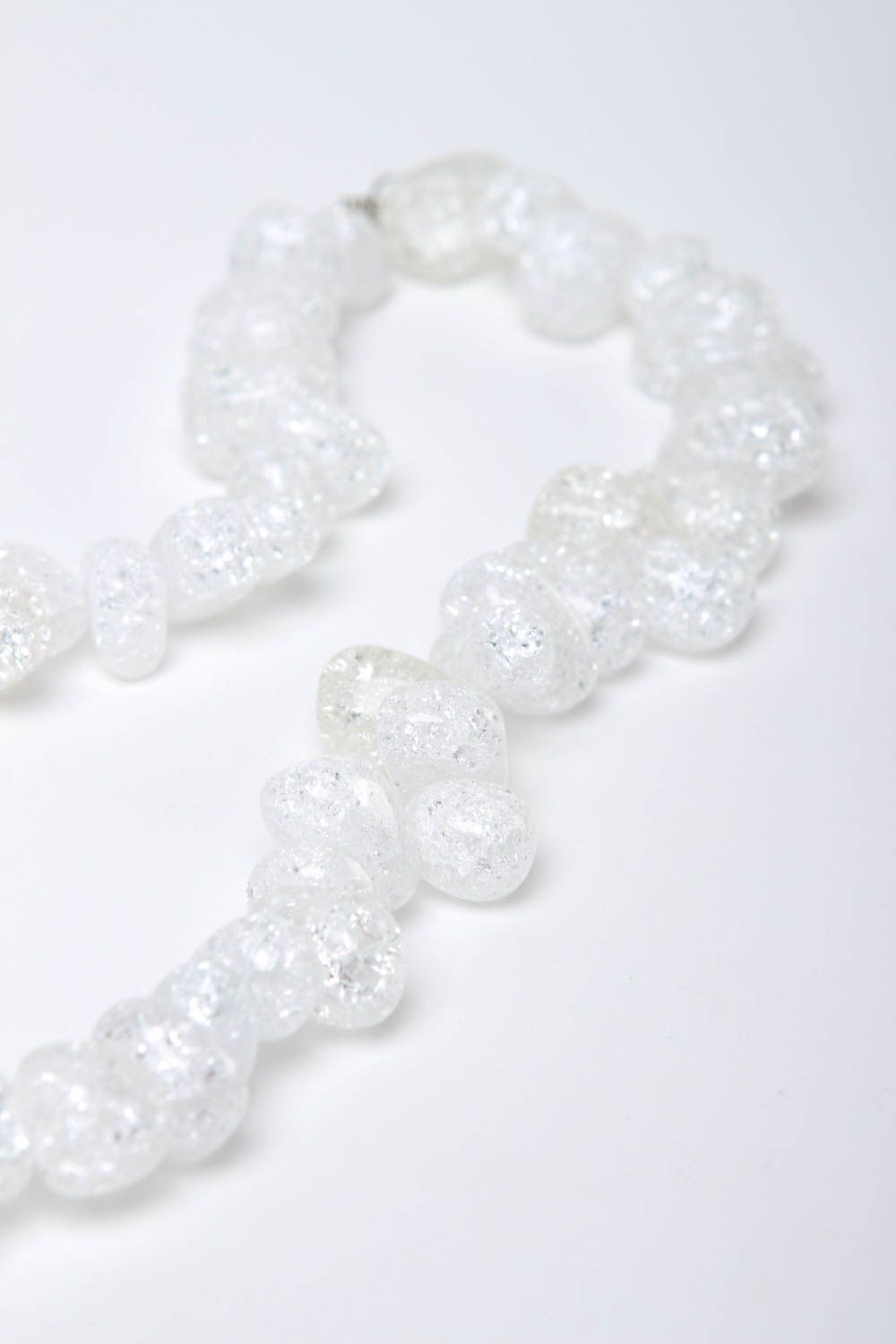 Collar original de cristal blanco bisutería artesanal regalo para mujer foto 3