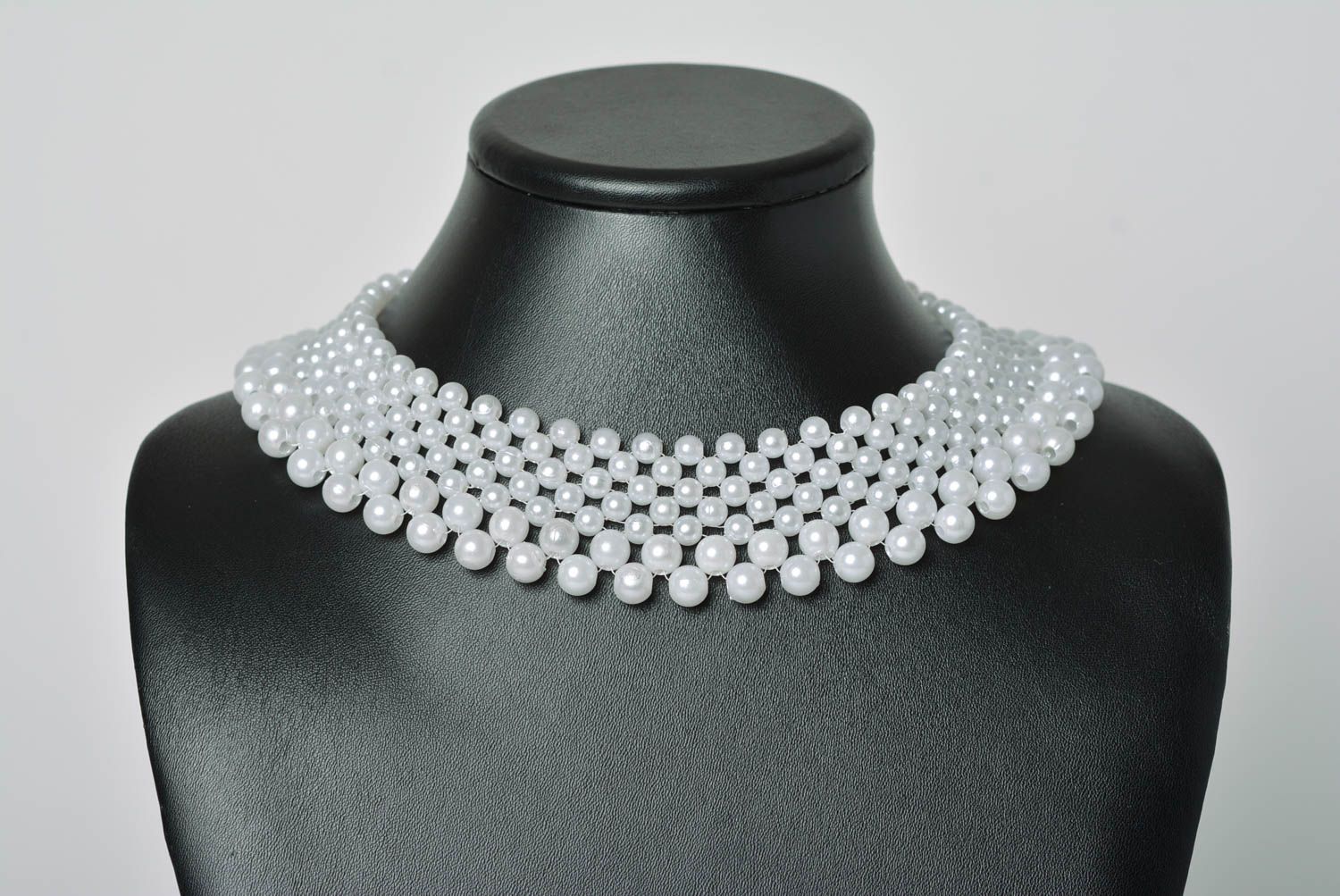 Damen Collier handmade Modeschmuck Halskette Perlen Kette Accessoires für Frauen foto 2