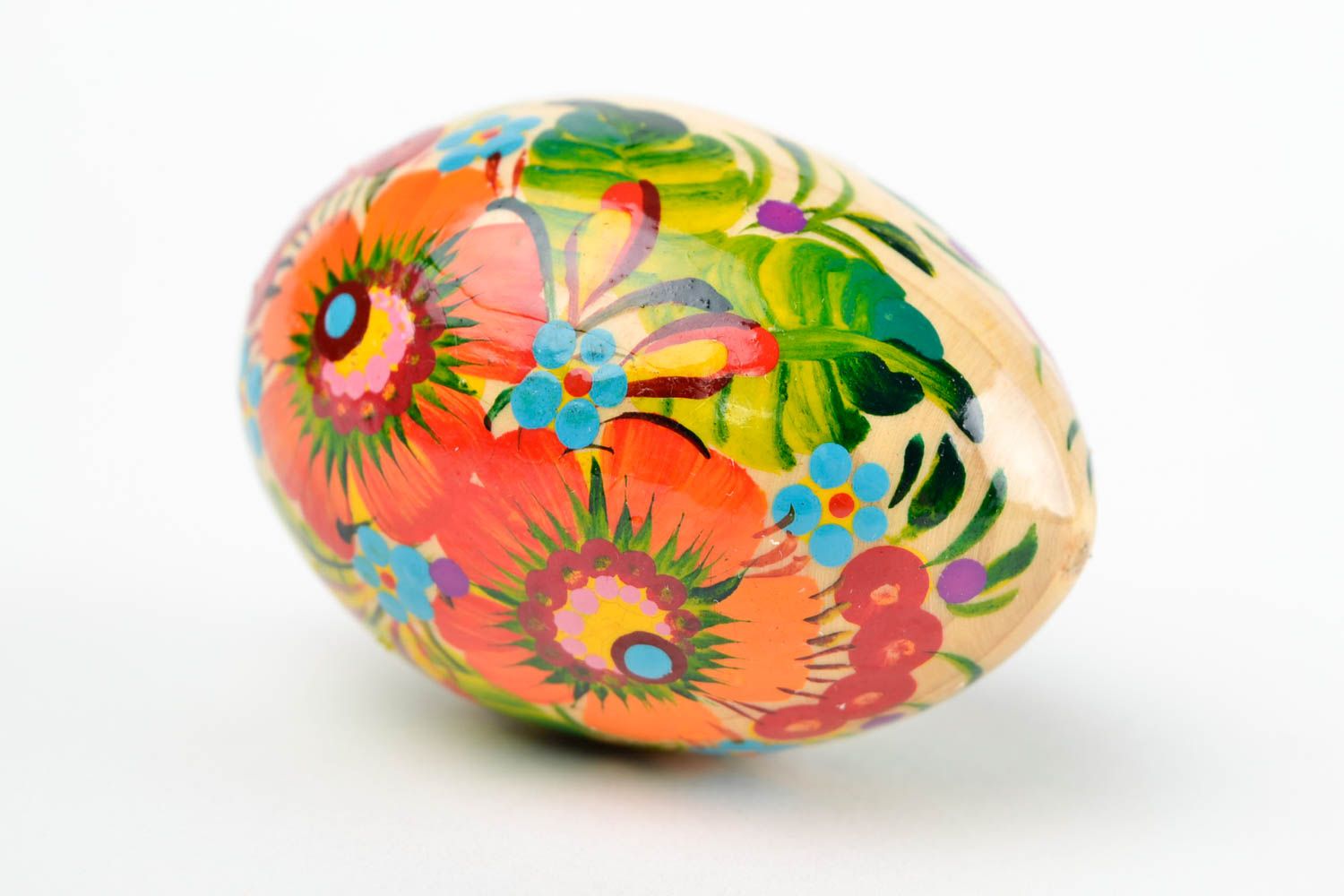 Bright handmade Easter egg painted wooden egg home design decorative use only photo 4