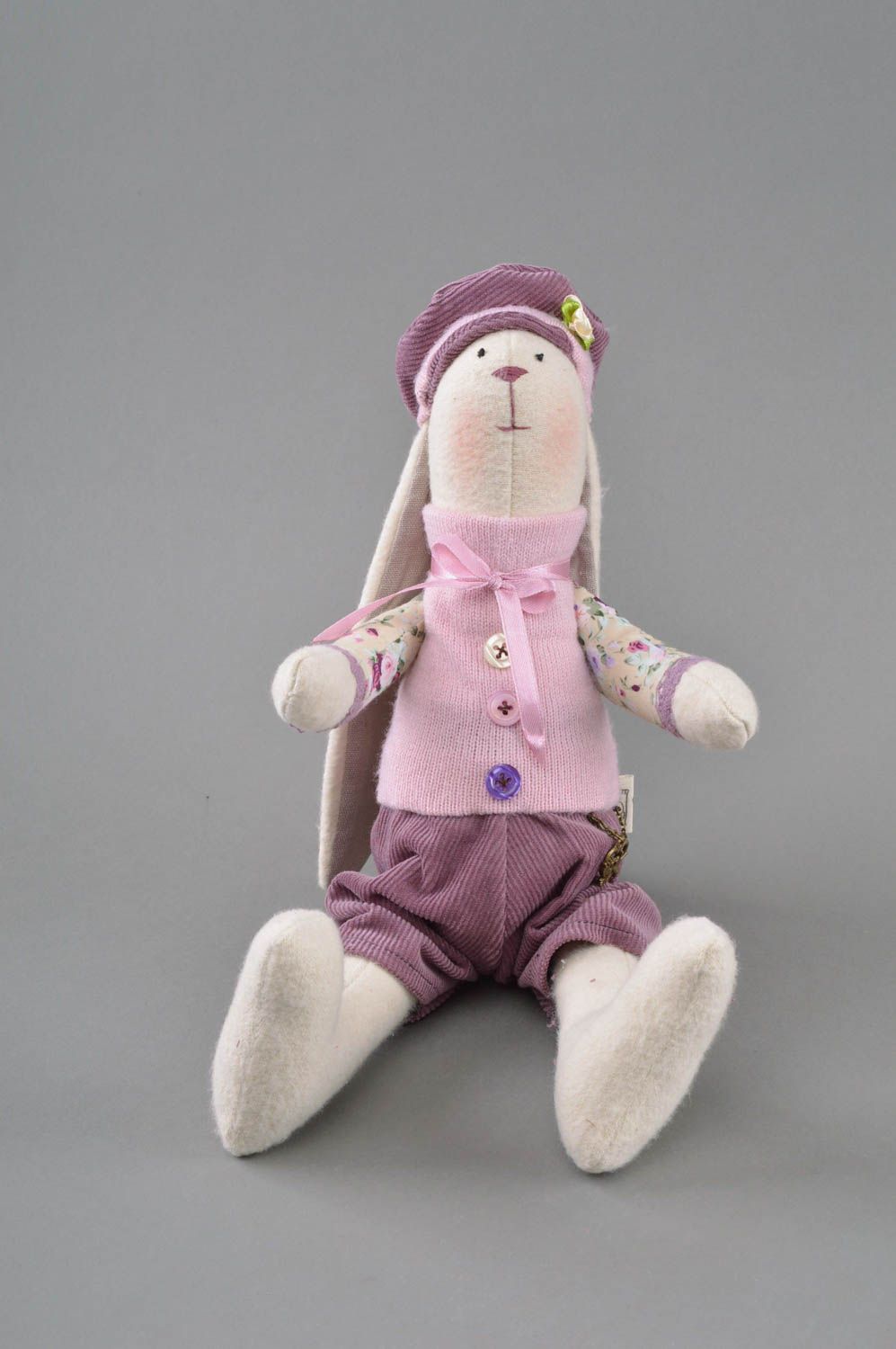 Handmade toy bunny cotton fabric stuffed toy designer interior decor ideas photo 2