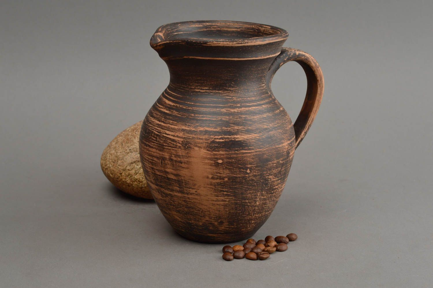 15 oz ceramic handmade milk jug in classic design 1,2 lb photo 1