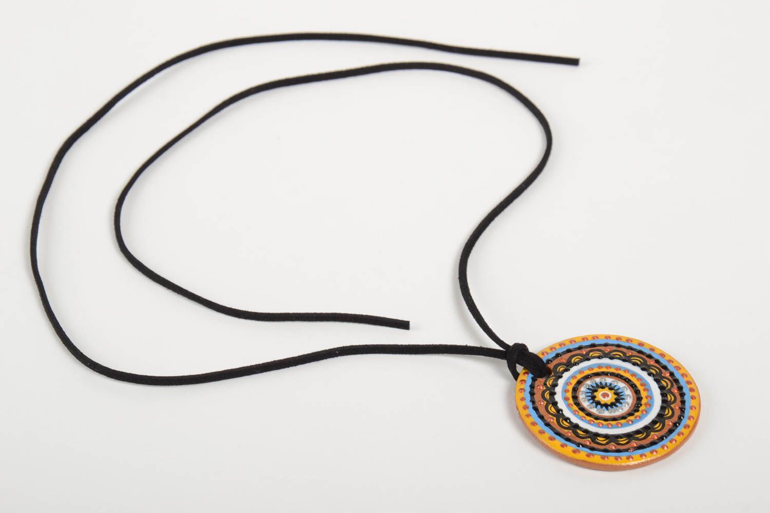 Pendant necklace handmade necklace ceramic jewelry ethnic jewellery   photo 3