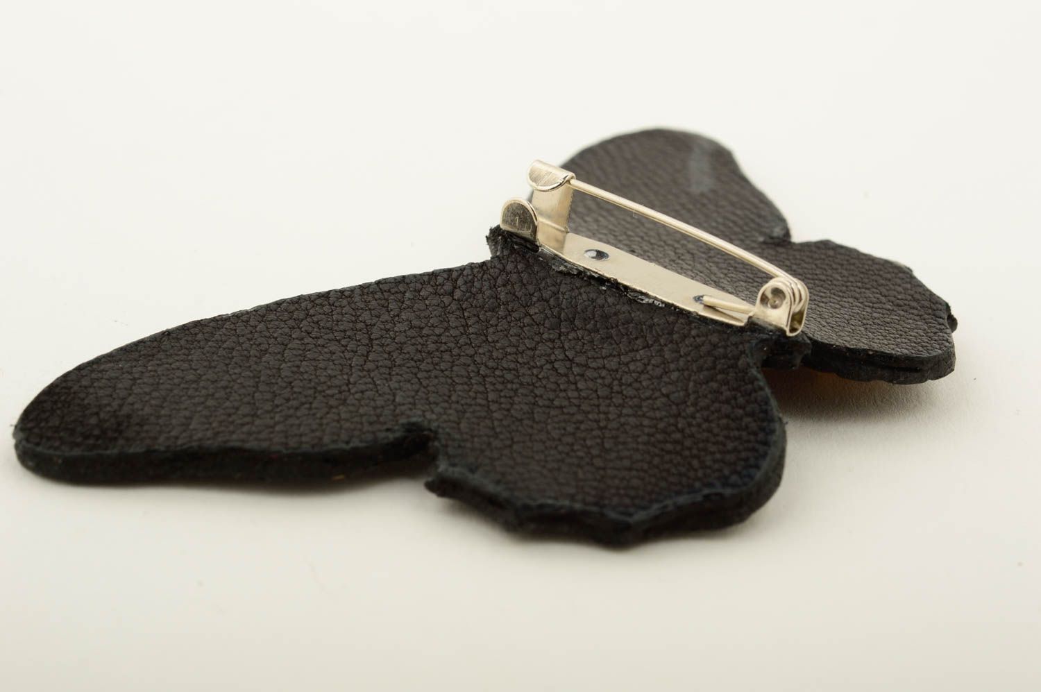 Broche de cuero artesanal bisutería de moda regalo para mujer Mariposa foto 5
