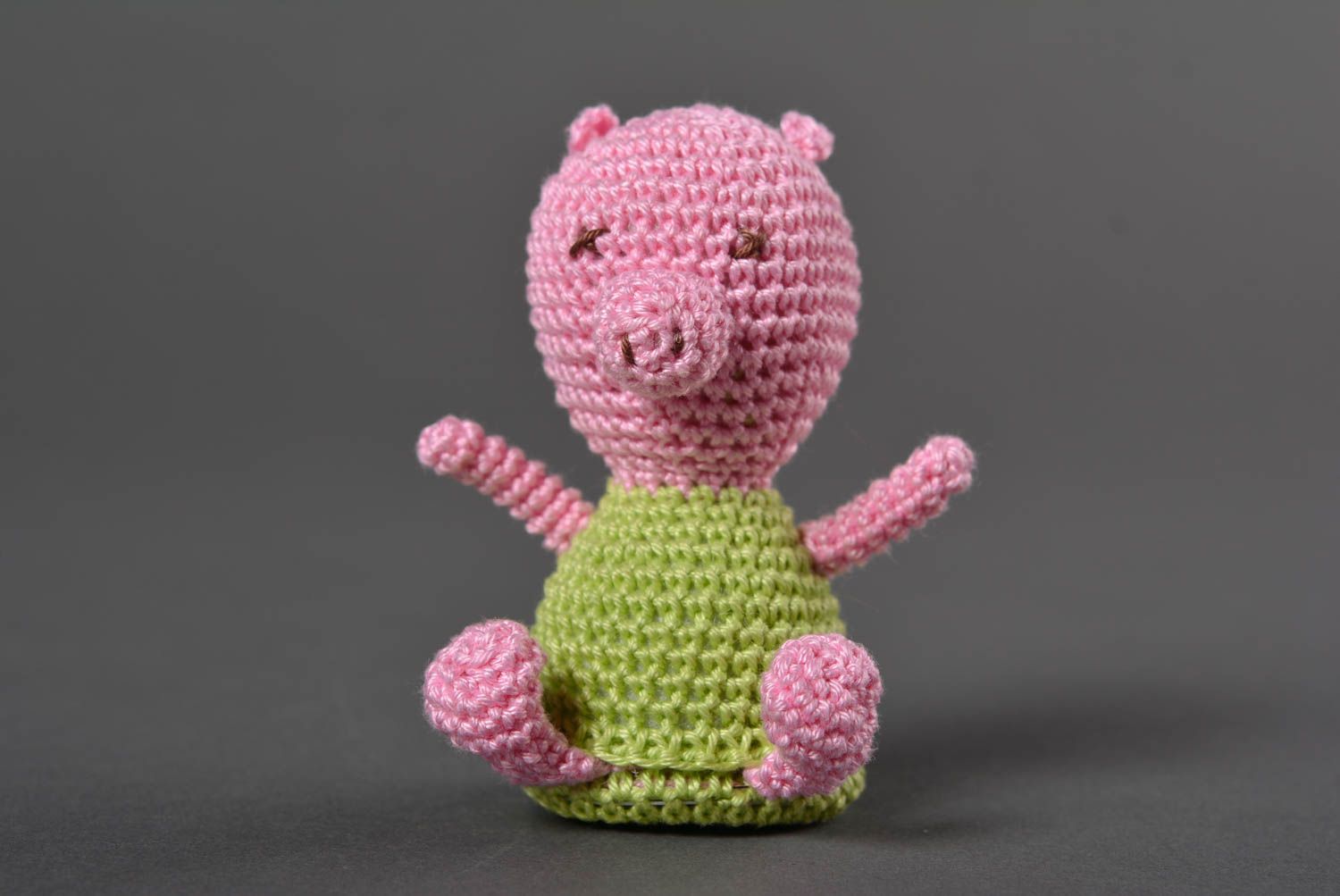 Kuscheltier Schwein rosa handgemachtes Stoff Spielzeug Geschenke für Kinder  foto 1