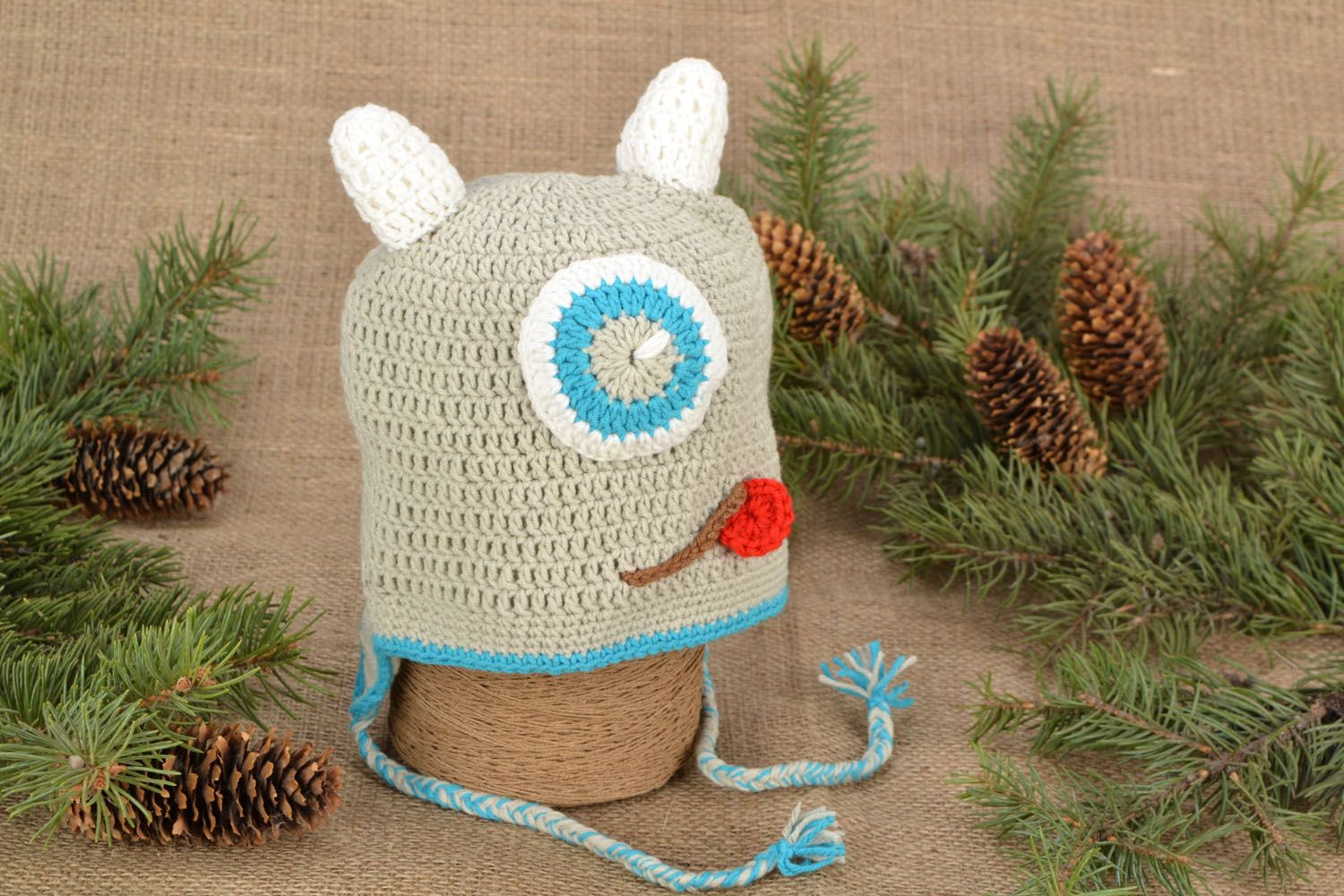 Bonnet pour enfant tricoté avec doublure en fleece photo 1