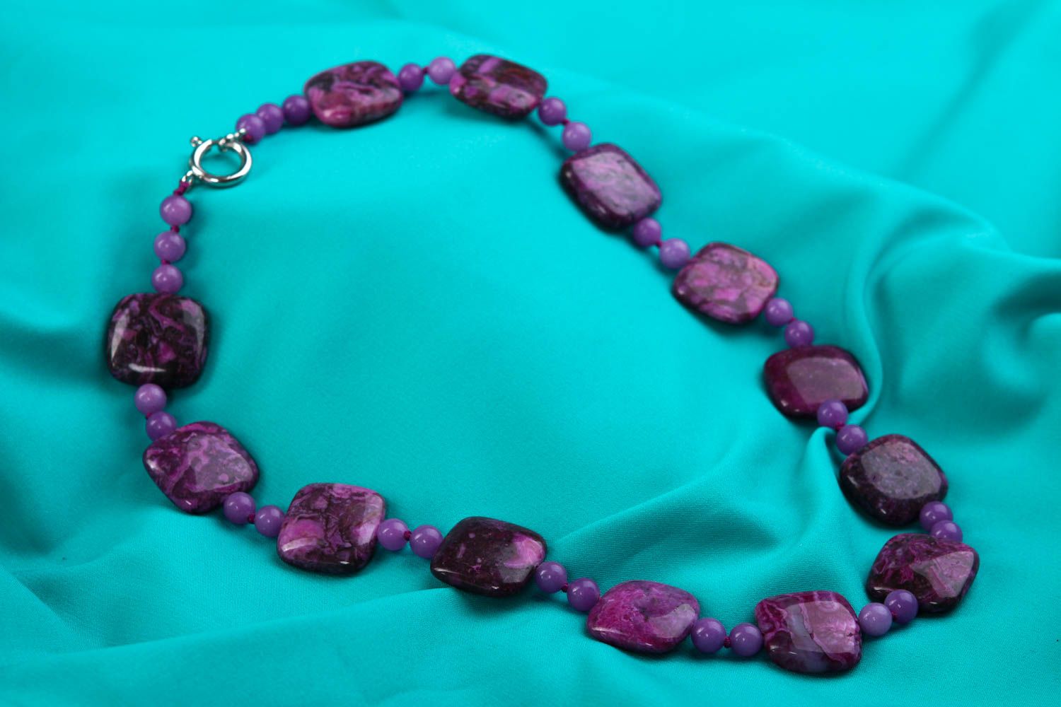 Handmade necklace unusual necklace designer jewelry stone beads necklace photo 1