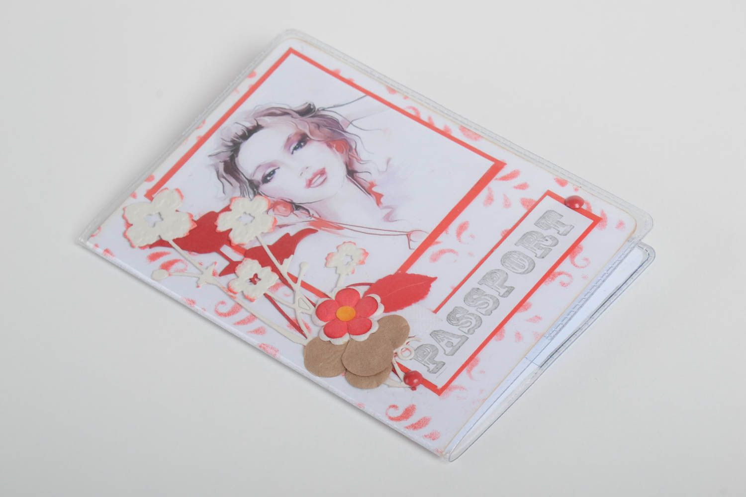 Handmade Pass Schutzhülle Reisepass Umschlag Geschenk für Frau Scrapbooking foto 2