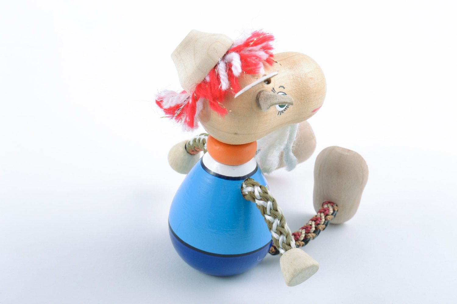 Авторская деревянная эко игрушка из бука с ручной росписью красками Козлик фото 4