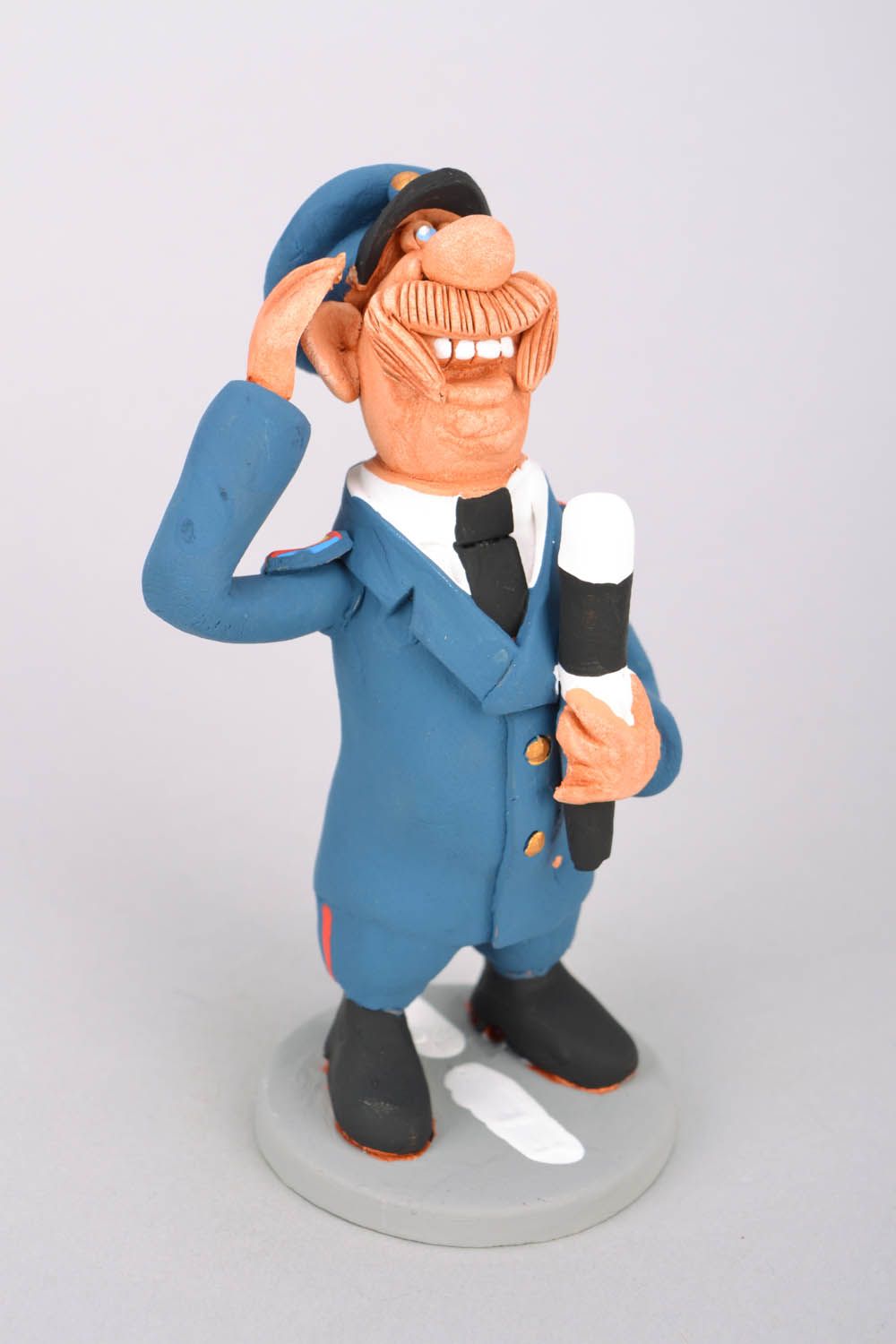 Handmade ceramic figurine Policeman photo 3