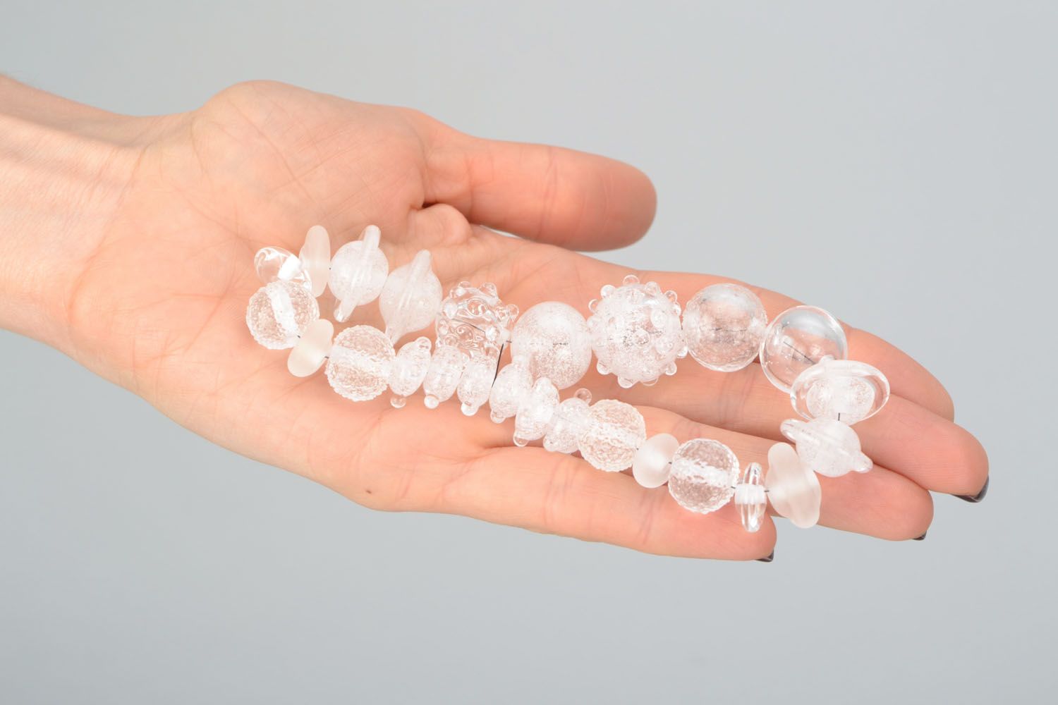 Kit de perles en verre blanc fait main photo 5