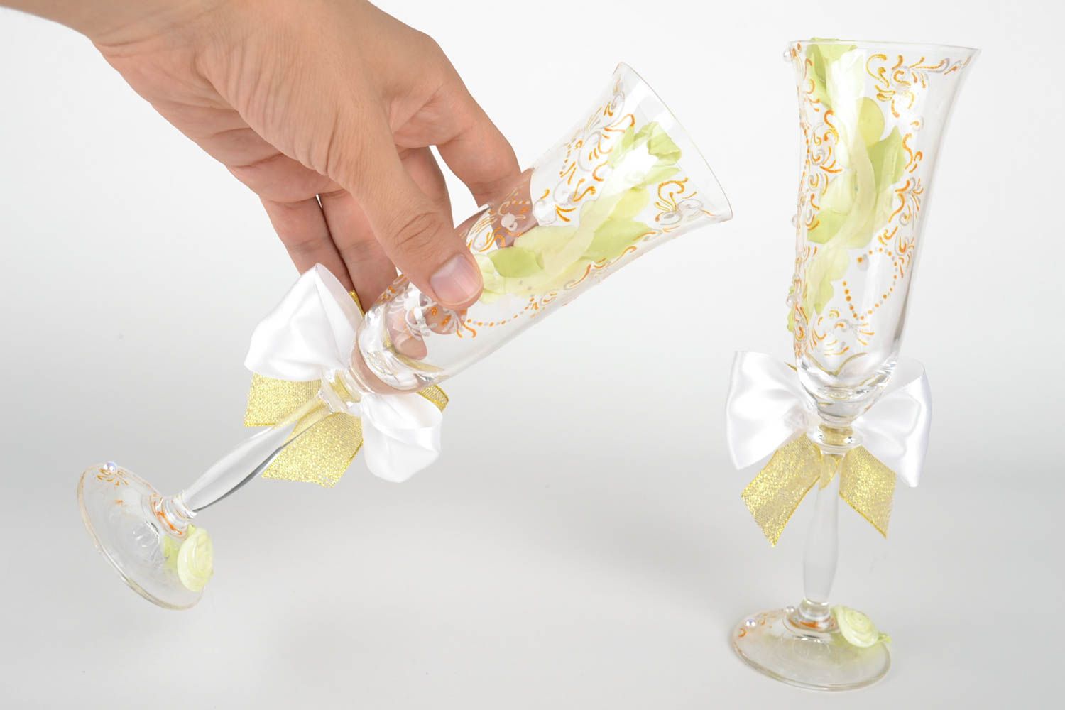 Copas de boda hechas a mano envases de vidrio vajilla moderna detalles de boda foto 4