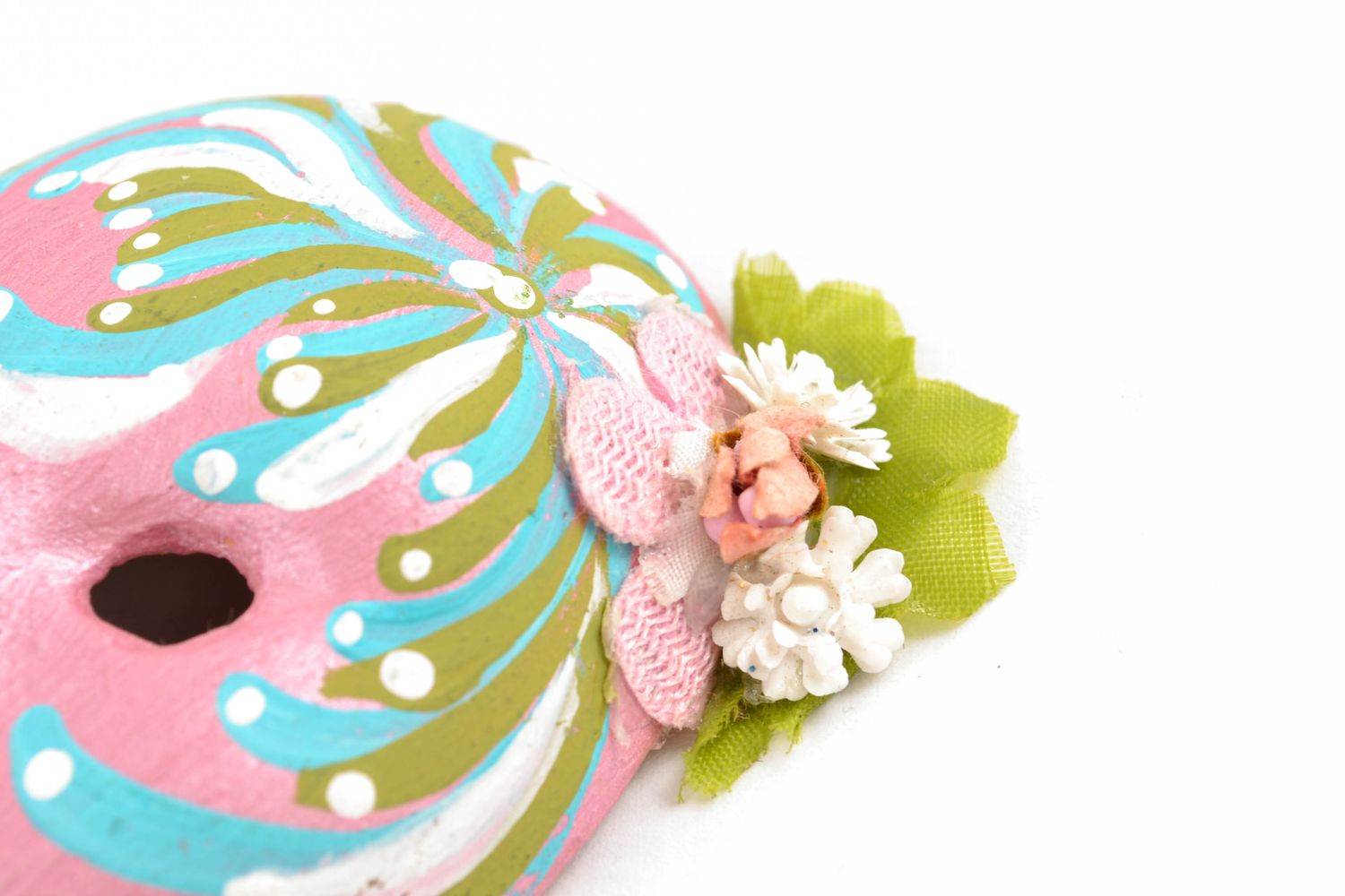 Интерьерная маска декоративная розовая фото 3